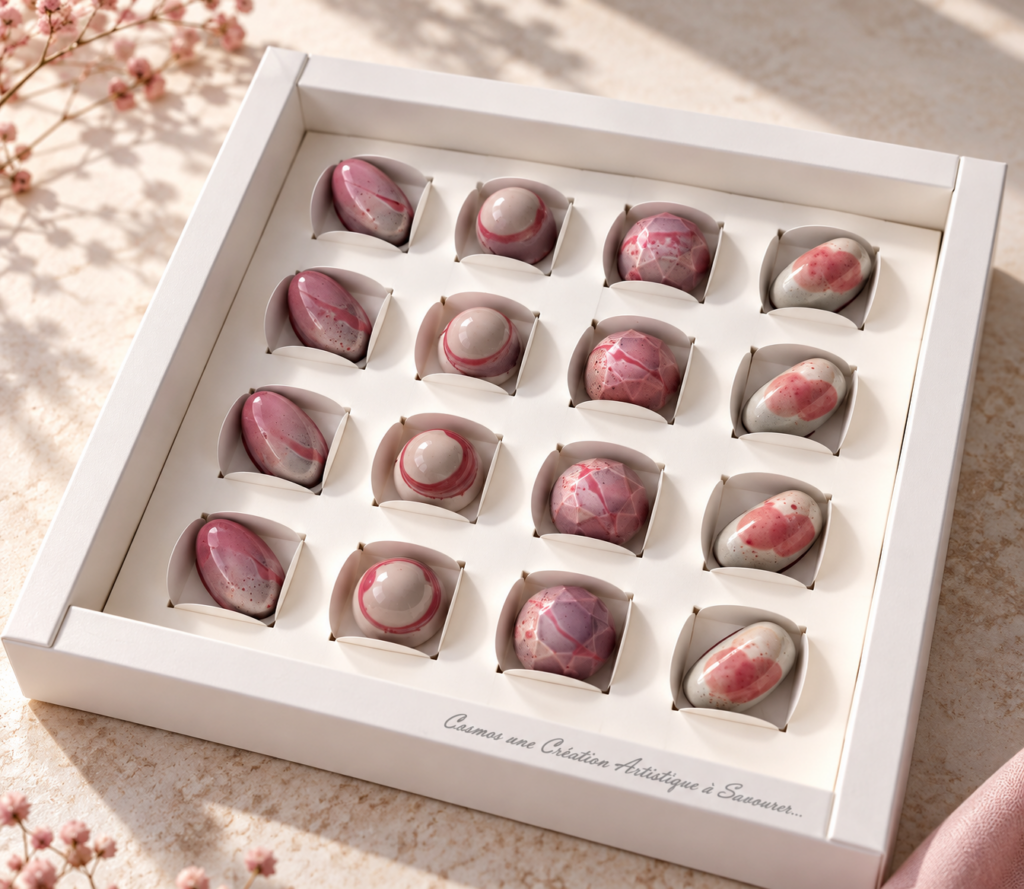 Artisanal Pink Marble Chocolate Collection